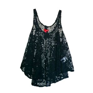 BONGO Lace Tank Top Black Medium